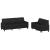 Set de canapele cu perne, 2 piese, negru, piele ecologică GartenMobel Dekor