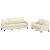 Set de canapele cu perne, 2 piese, crem, piele ecologică GartenMobel Dekor
