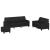 Set de canapele cu perne, 3 piese, negru, piele ecologică GartenMobel Dekor