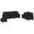 Set de canapele cu perne, 3 piese, negru, piele ecologică GartenMobel Dekor