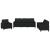 Set de canapele cu perne, 3 piese, negru, piele ecologică GartenMobel Dekor