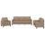 Set de canapele cu perne, 3 piese, cappuccino, piele ecologică GartenMobel Dekor