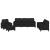 Set de canapele cu perne, 4 piese, negru, piele ecologică GartenMobel Dekor