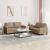 Set de canapele cu perne, 2 piese, cappuccino, piele ecologică GartenMobel Dekor