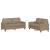 Set de canapele cu perne, 2 piese, cappuccino, piele ecologică GartenMobel Dekor