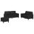 Set de canapele cu perne, 3 piese, negru, piele ecologică GartenMobel Dekor