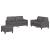 Set de canapele cu perne, 3 piese, gri, piele ecologică GartenMobel Dekor