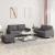 Set de canapele cu perne, 3 piese, gri, piele ecologică GartenMobel Dekor