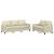 Set de canapele cu perne, 2 piese, crem, piele ecologică GartenMobel Dekor