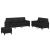 Set de canapele cu perne, 3 piese, negru, piele ecologică GartenMobel Dekor