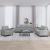 Set de canapele cu perne, 3 piese, gri deschis, textil GartenMobel Dekor