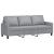Set de canapele cu perne, 3 piese, gri deschis, textil GartenMobel Dekor