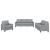 Set de canapele cu perne, 3 piese, gri deschis, textil GartenMobel Dekor