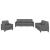 Set de canapele cu perne, 3 piese, gri închis, textil GartenMobel Dekor