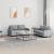 Set de canapele cu perne, 2 piese, gri deschis, textil GartenMobel Dekor