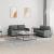 Set de canapele cu perne, 2 piese, gri închis, textil GartenMobel Dekor