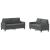 Set de canapele cu perne, 2 piese, gri închis, textil GartenMobel Dekor