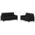 Set de canapele cu perne, 2 piese, negru, textil GartenMobel Dekor
