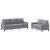 Set de canapele cu perne, 2 piese, gri deschis, textil GartenMobel Dekor