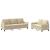Set de canapele cu perne, 2 piese, crem, textil GartenMobel Dekor