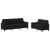 Set de canapele cu perne, 2 piese, negru, textil GartenMobel Dekor