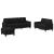 Set de canapele cu perne, 3 piese, negru, textil GartenMobel Dekor