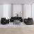 Set de canapele cu perne, 3 piese, negru, catifea GartenMobel Dekor