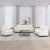 Set de canapele cu perne, 3 piese, crem, catifea GartenMobel Dekor