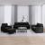 Set de canapele cu perne, 4 piese, negru, catifea GartenMobel Dekor