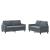 Set de canapele cu perne, 2 piese, gri închis, catifea GartenMobel Dekor