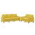 Set de canapele cu perne, 2 piese, galben, catifea GartenMobel Dekor