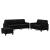 Set de canapele cu perne, 3 piese, negru, catifea GartenMobel Dekor