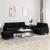 Set de canapele cu perne, 3 piese, negru, catifea GartenMobel Dekor