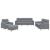 Set de canapele cu perne, 4 piese, gri deschis, textil GartenMobel Dekor