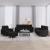 Set de canapele cu perne, 4 piese, negru, textil GartenMobel Dekor