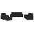 Set de canapele cu perne, 4 piese, negru, textil GartenMobel Dekor