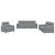 Set de canapele cu perne, 3 piese, gri deschis, textil GartenMobel Dekor