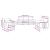 Set de canapele cu perne, 3 piese, gri deschis, textil GartenMobel Dekor