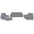 Set de canapele cu perne, 4 piese, gri deschis, material textil GartenMobel Dekor