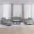 Set de canapele cu perne, 4 piese, gri deschis, material textil GartenMobel Dekor