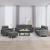 Set de canapele cu perne, 4 piese, gri închis, material textil GartenMobel Dekor