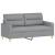 Set de canapele cu perne, 2 piese, gri deschis, textil GartenMobel Dekor