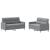 Set de canapele cu perne, 2 piese, gri deschis, textil GartenMobel Dekor