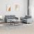 Set de canapele cu perne, 2 piese, gri deschis, textil GartenMobel Dekor