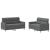 Set de canapele cu perne, 2 piese, gri închis, textil GartenMobel Dekor