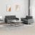 Set de canapele cu perne, 2 piese, gri închis, textil GartenMobel Dekor