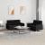 Set de canapele cu perne, 2 piese, negru, textil GartenMobel Dekor