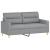 Set de canapele cu perne, 3 piese, gri deschis, textil GartenMobel Dekor