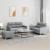 Set de canapele cu perne, 3 piese, gri deschis, textil GartenMobel Dekor