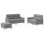 Set de canapele cu perne, 3 piese, gri deschis, textil GartenMobel Dekor